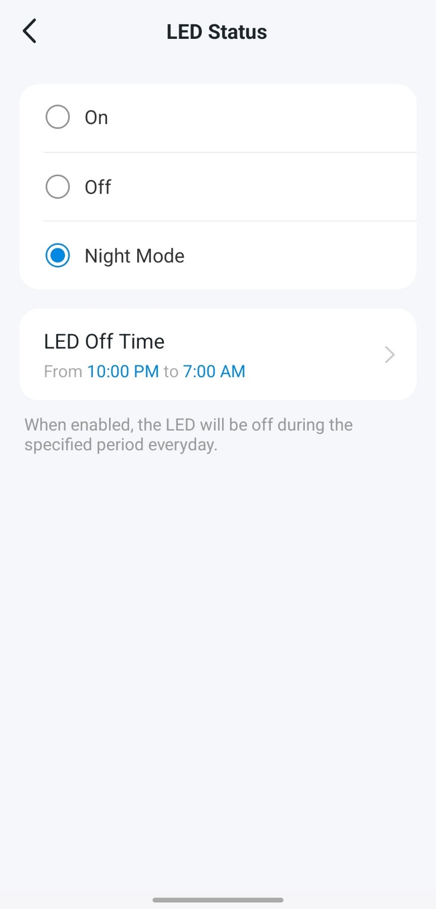 Select LED Status