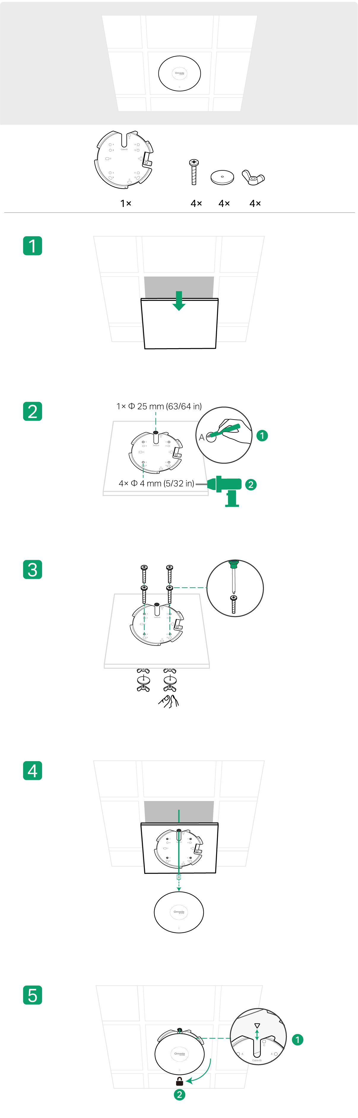 Ceiling Mounting(on a tile)