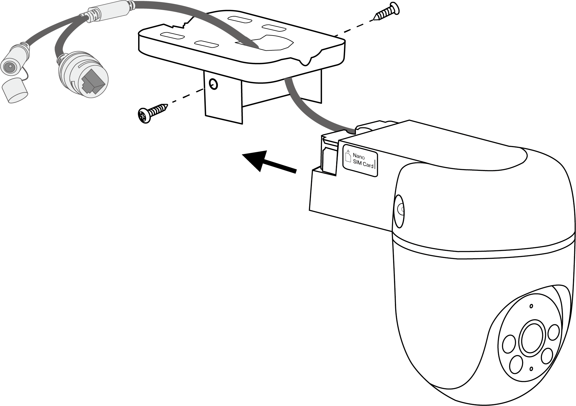 Displays affixing the camera and bracket