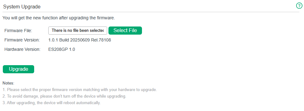Being Ready to Upgrade the Firmware