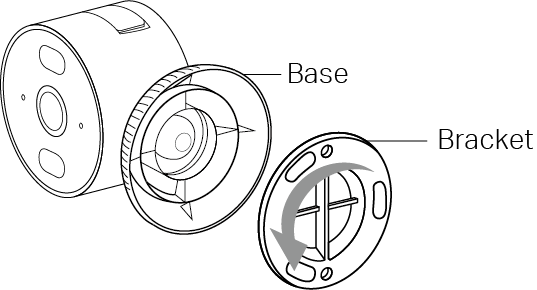 Displays unscrewing the bracket from the base