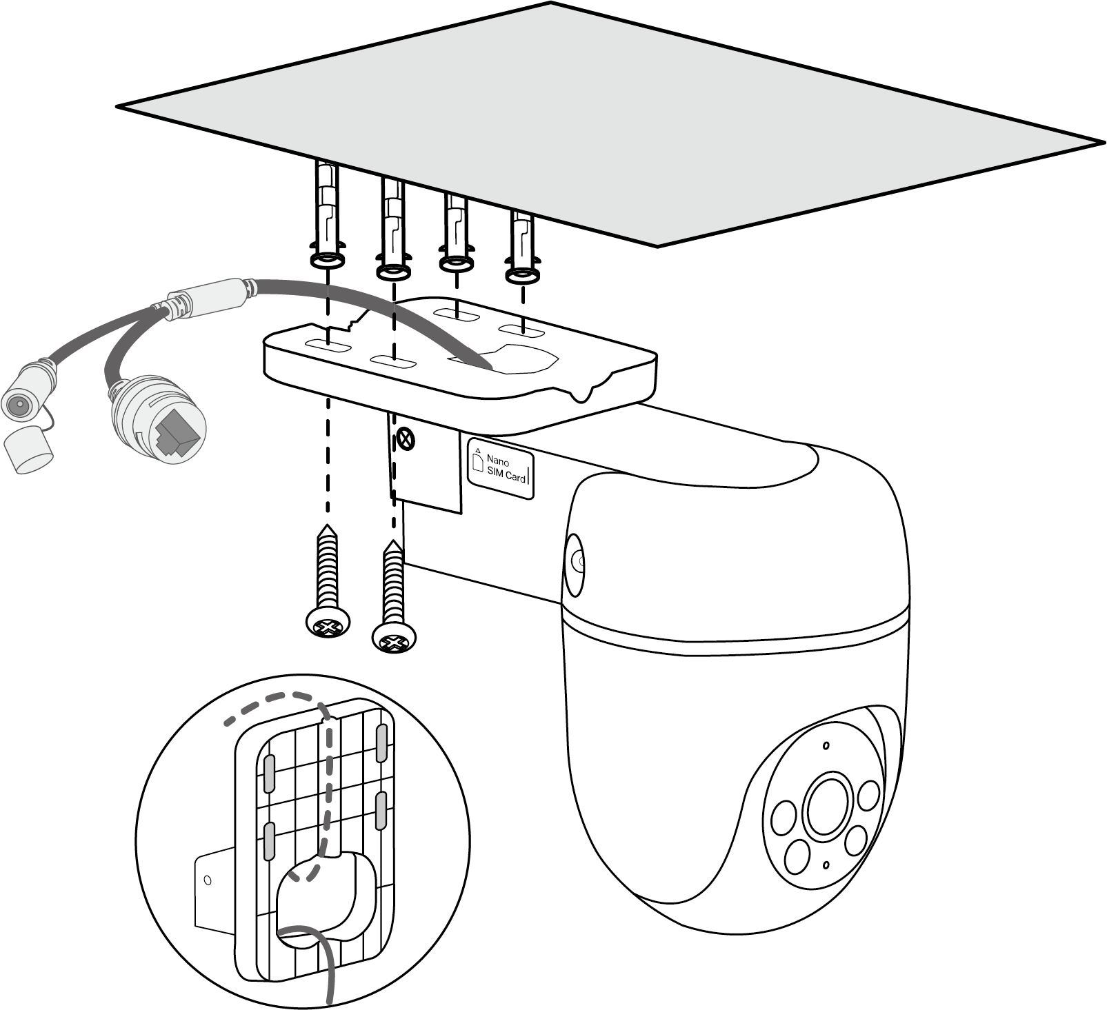 Displays how to install the bracket