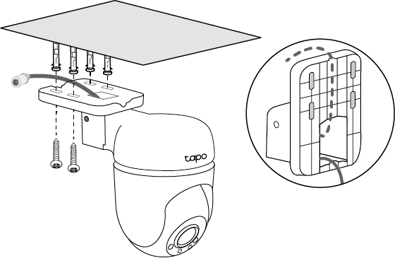 Displays how to mount the camera