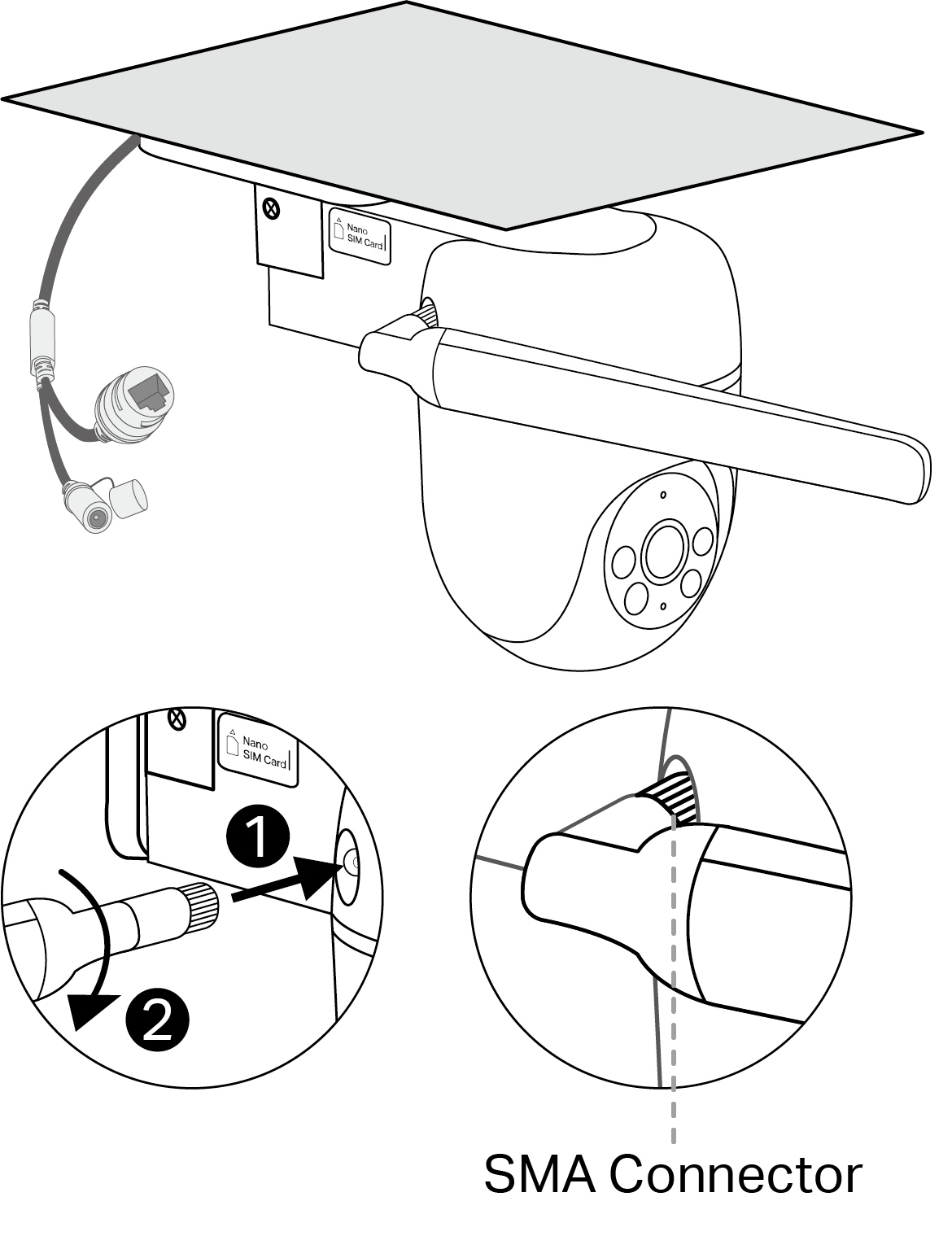 Displays how to install and adjust the antenna.