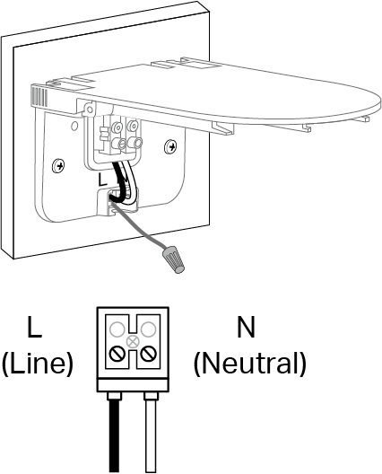 Image of connecting the Neutral and Line wires