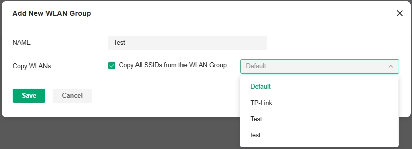 Copy All SSIDs from the WLAN Group