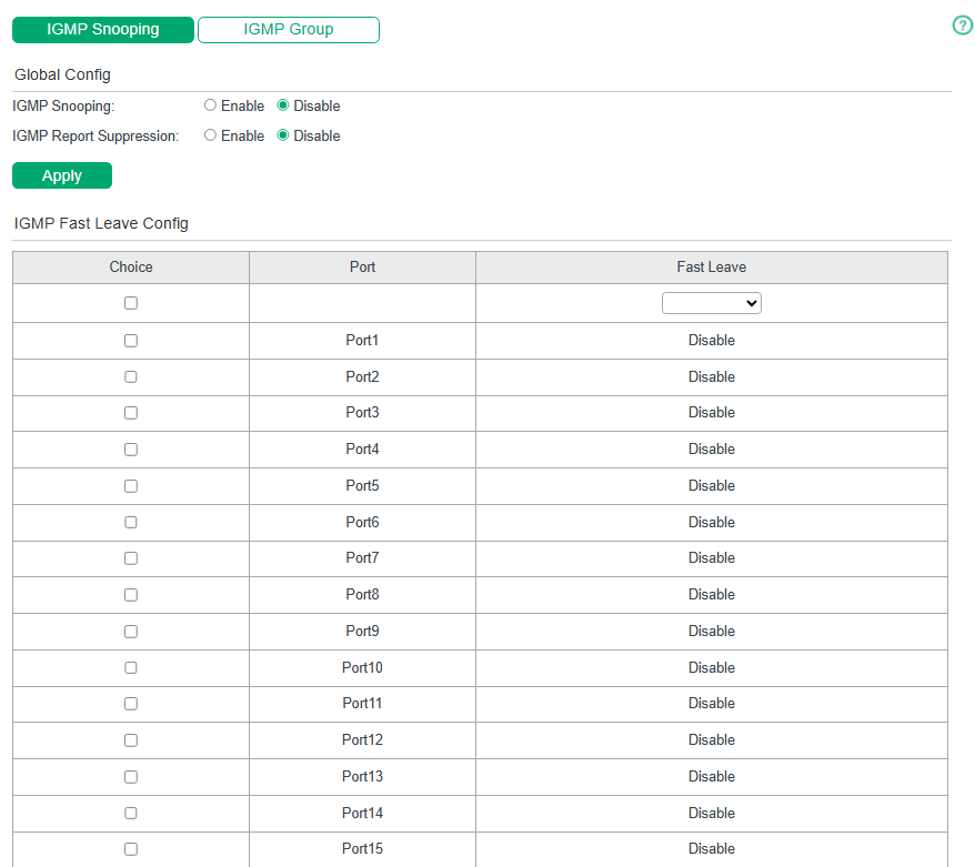 configure IGMP Snooping