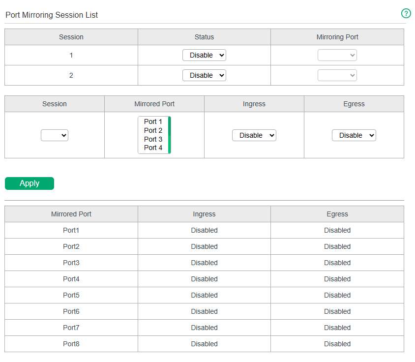 Configuring Mirroring