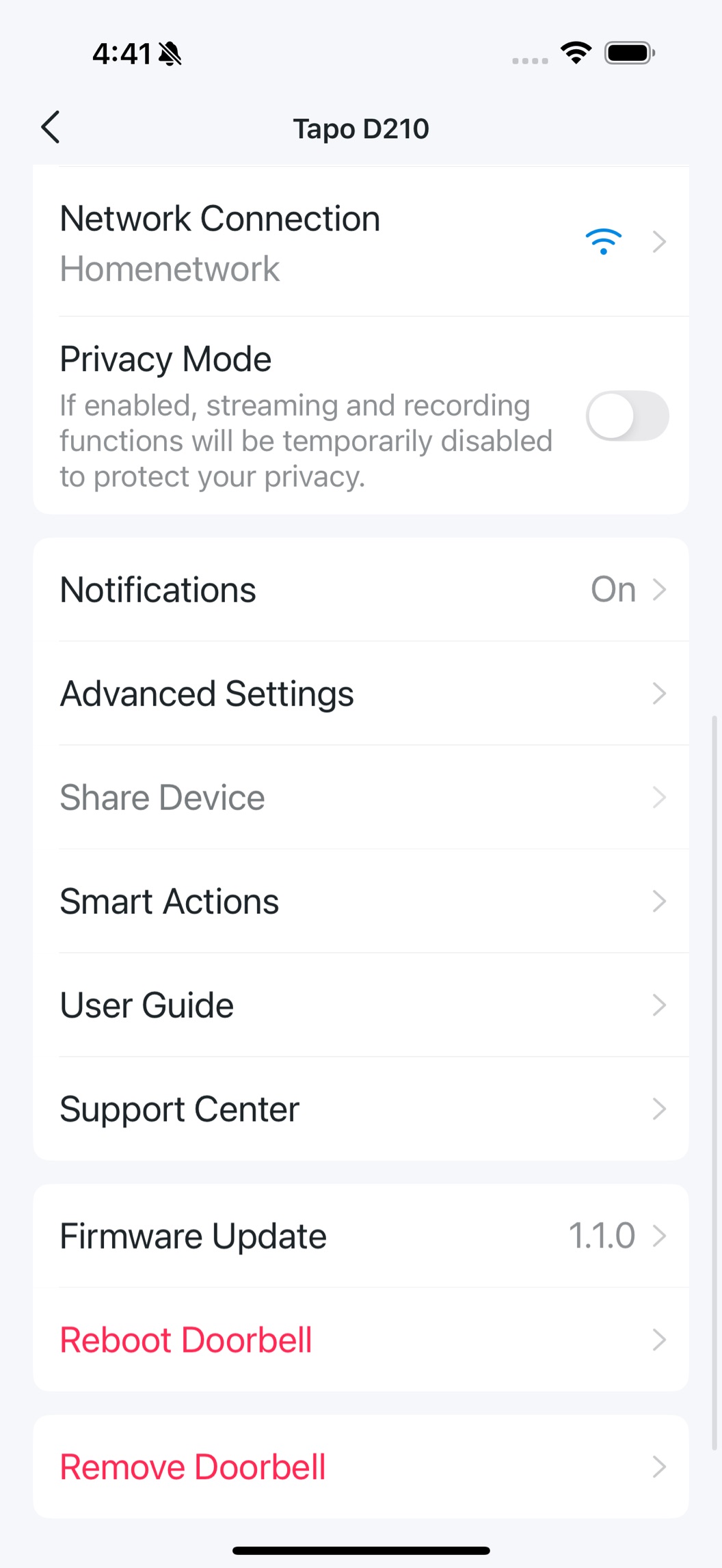Settings page -2