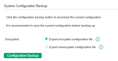 Backing Up the Configuration