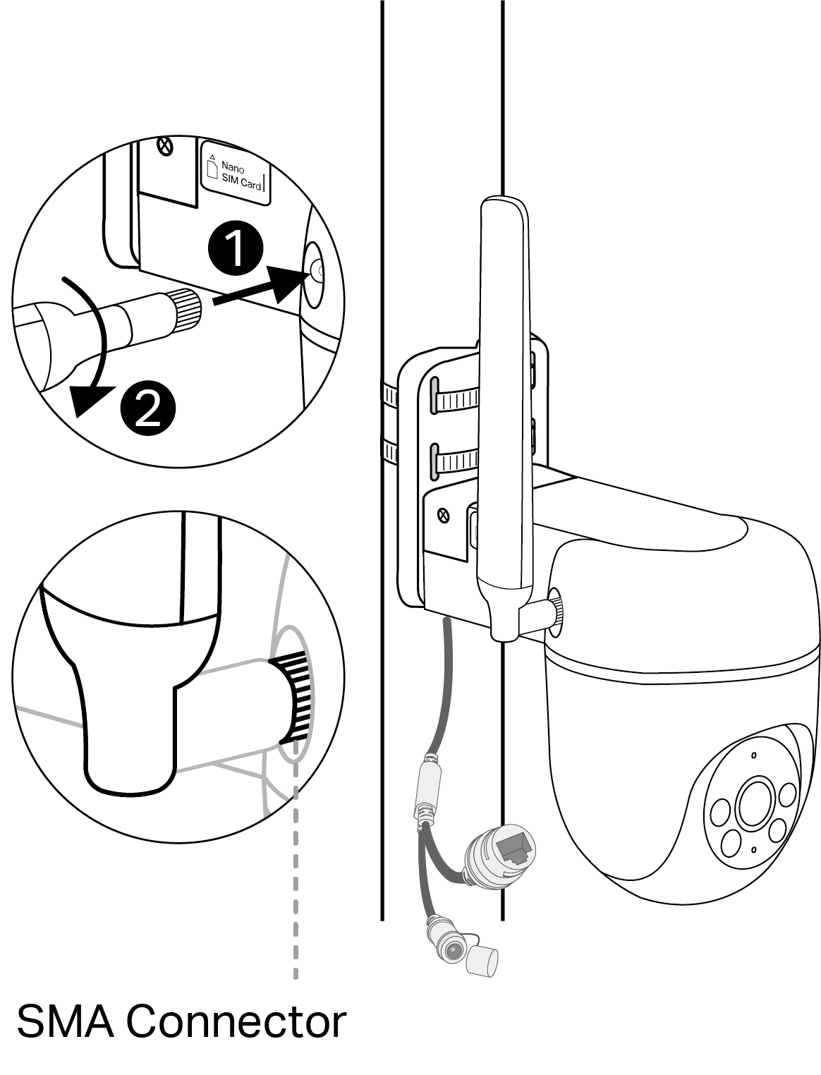 Displays how to install and adjust the antenna.