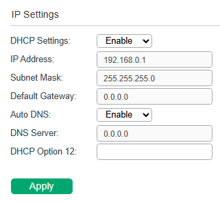 Configuring System IP Address Using DHCP