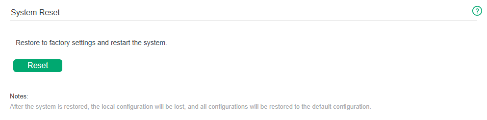 Resetting the Switch