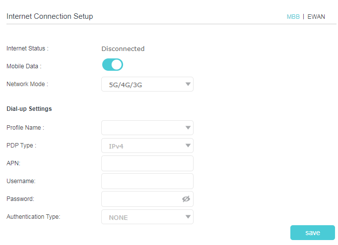 MBB configuration page
