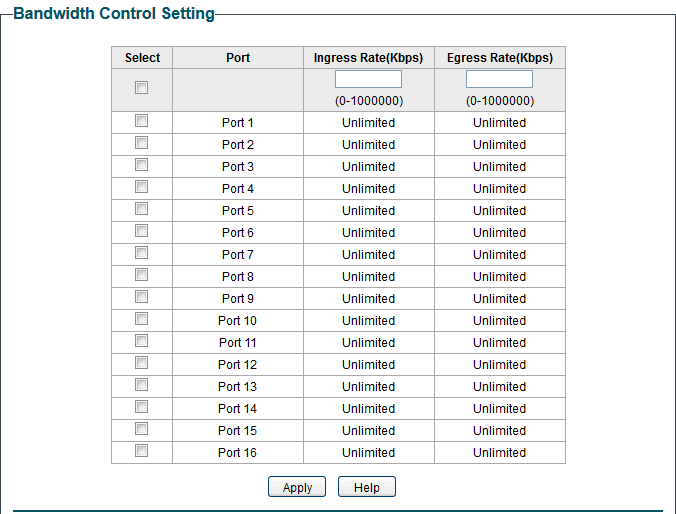 Configuring Bandwidth Control