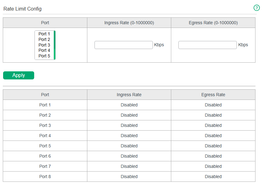 Configuring Rate Limit