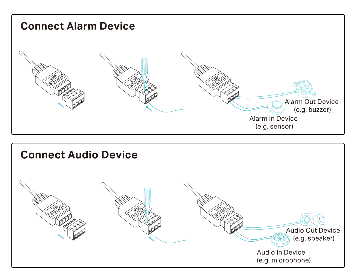 Connect Alarm/Audio Device (Optional)