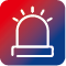 Red-Blue Light & Sound Alarm Icon