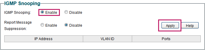 Configuring IGMP Snooping