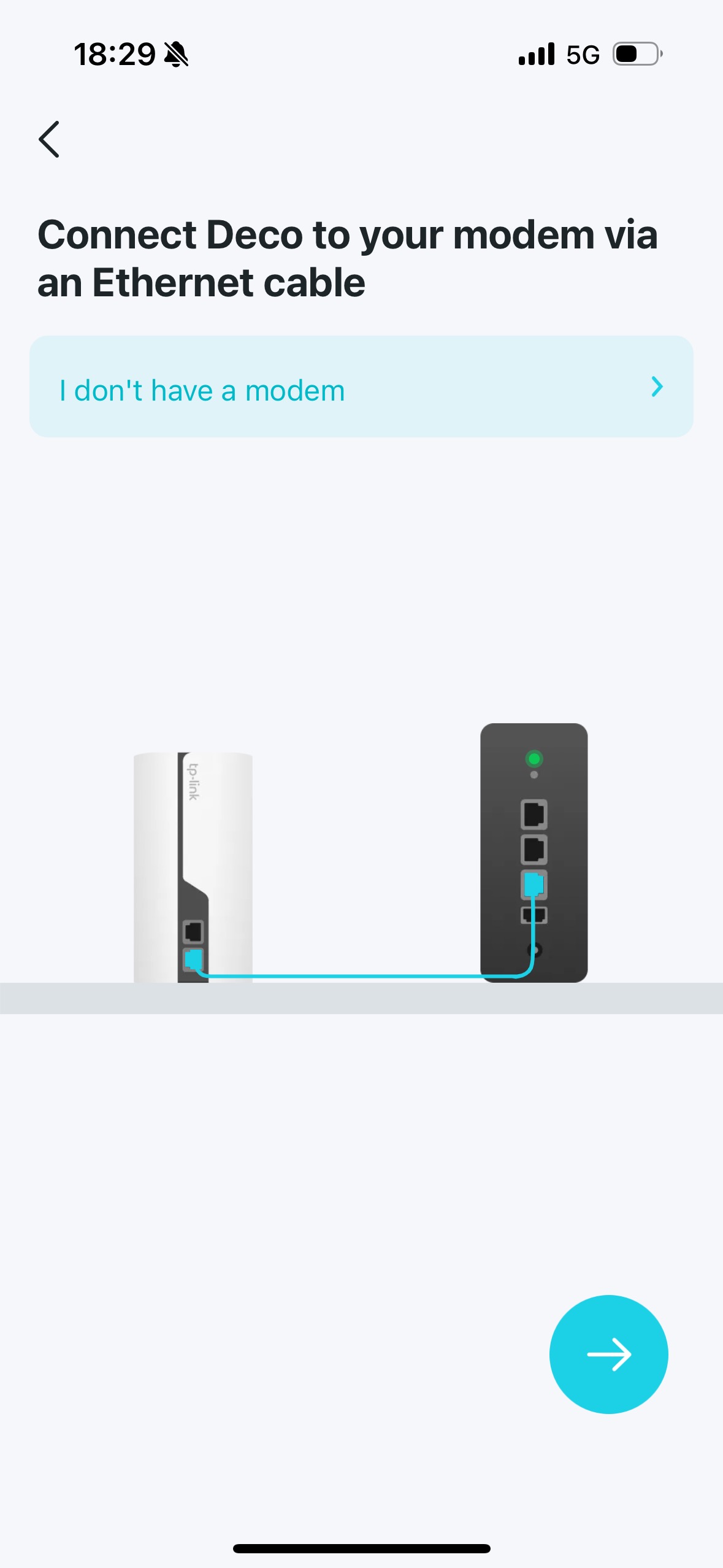 Image displaying how to connect your Deco to a modem