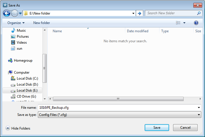 Saving the Configuration File