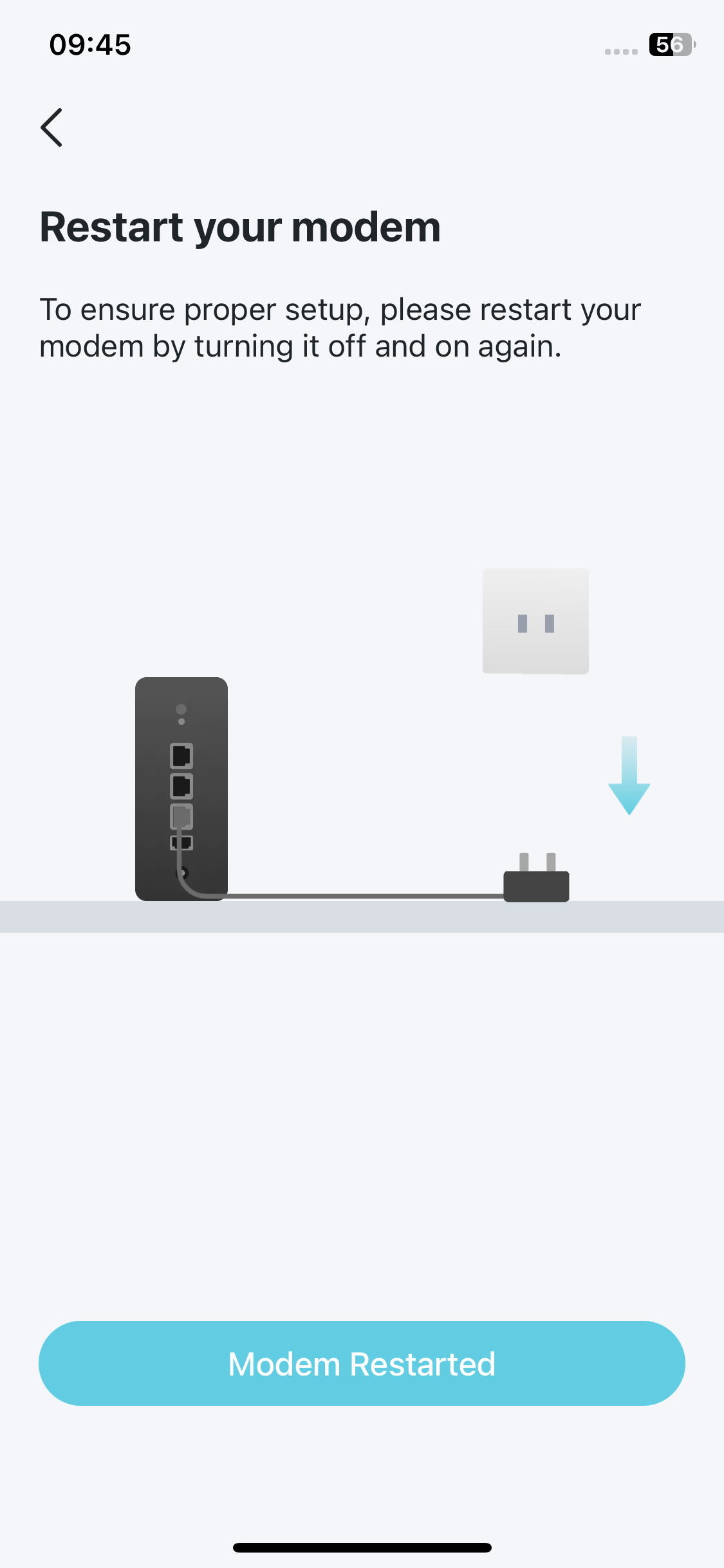 Image displaying how to restart your modem