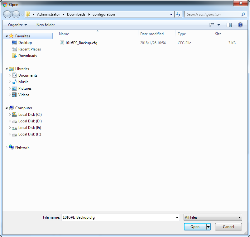 Choosing the Configuration File