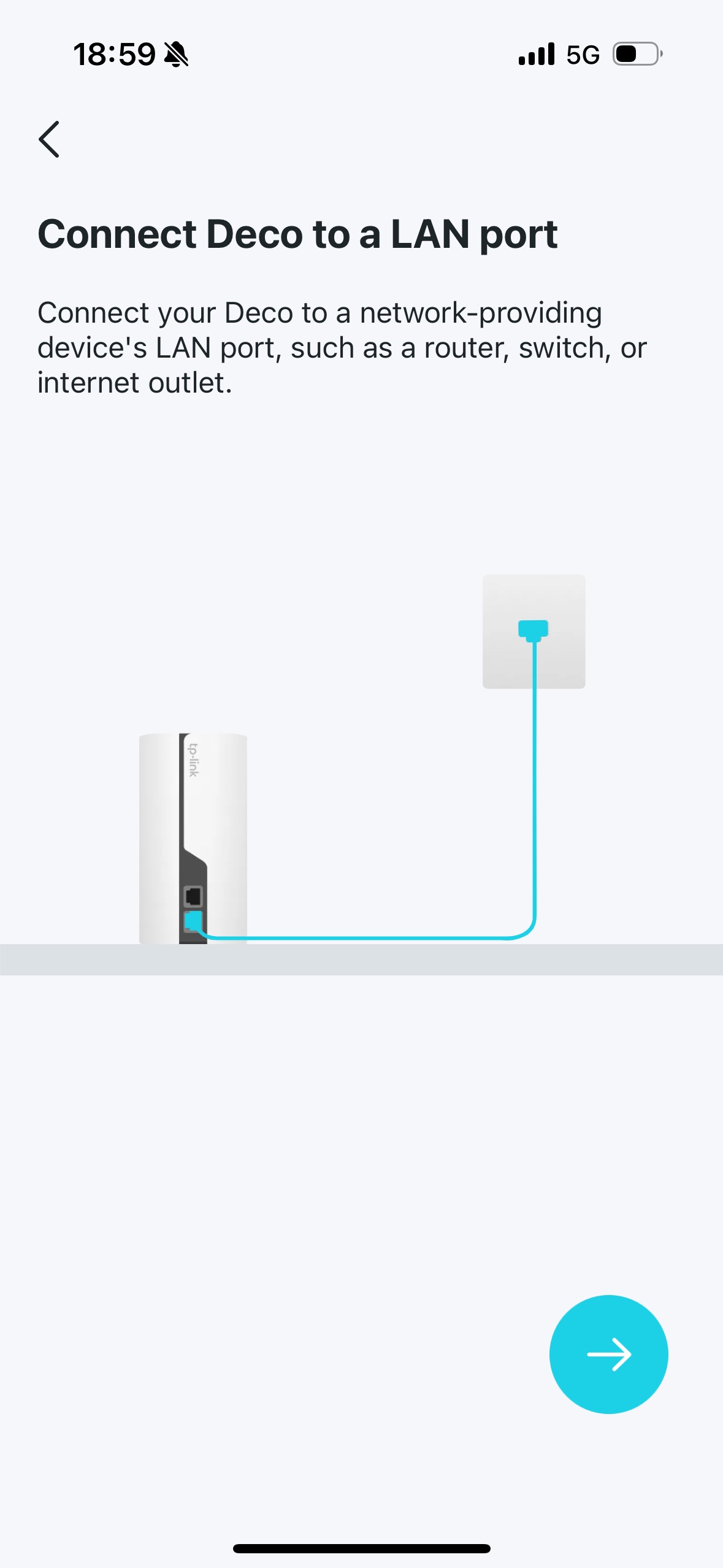 Image displaying how to connect your Deco to a LAN port.