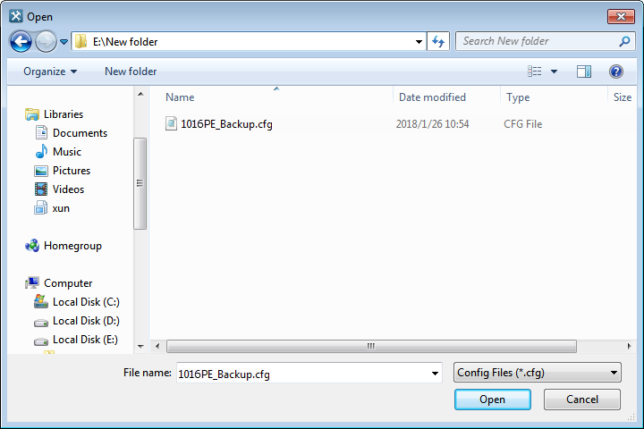 Choosing the Configuration File