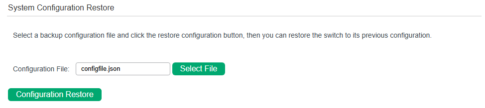 Restoring to the Previous Configuration