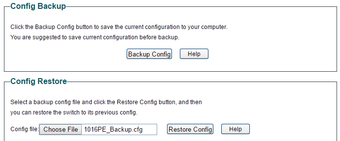 Restoring to the Previous Configuration
