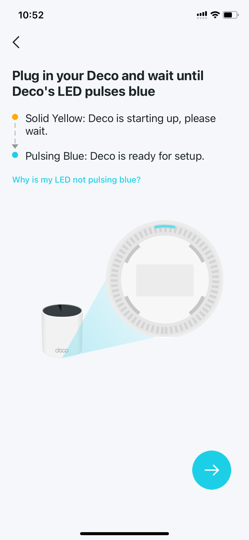 image displaying how to power on the Deco units