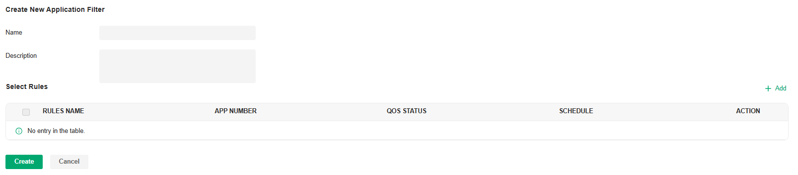 Create New Application Filter