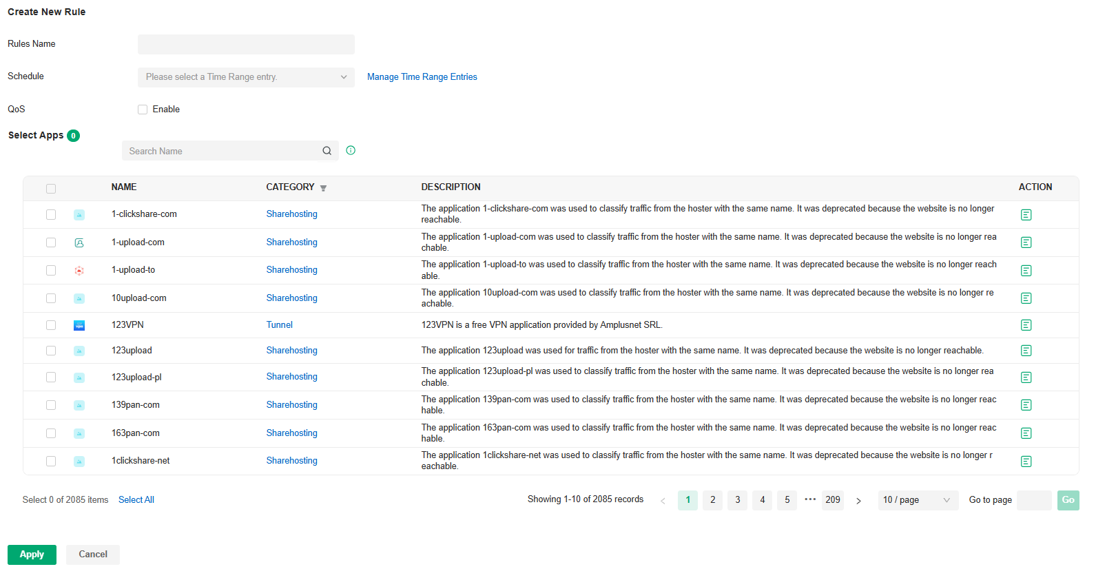 create Application Control Rule