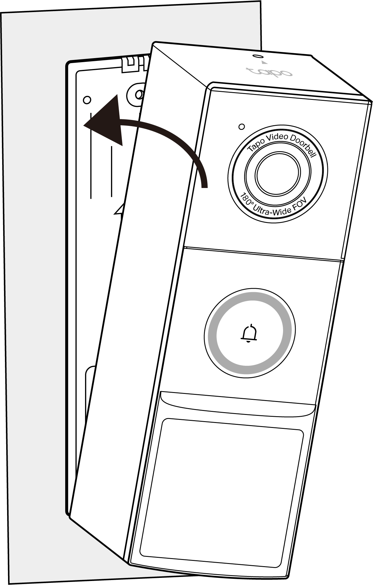 Attach the doorbell to the bracket