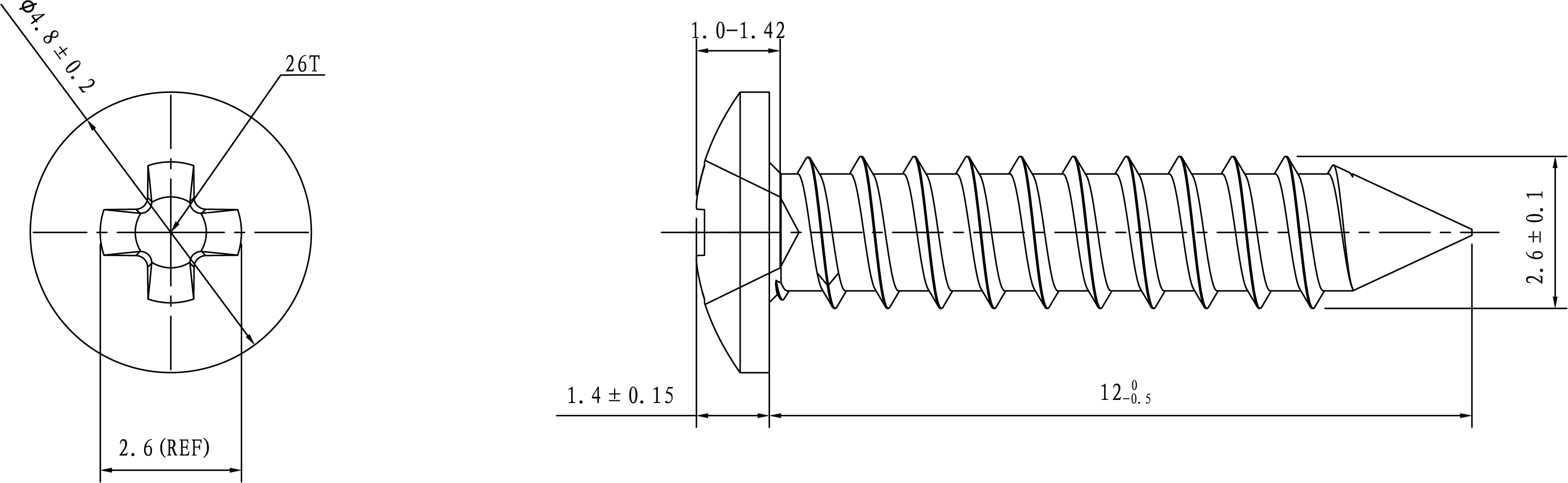 ST2.6*12 screw size