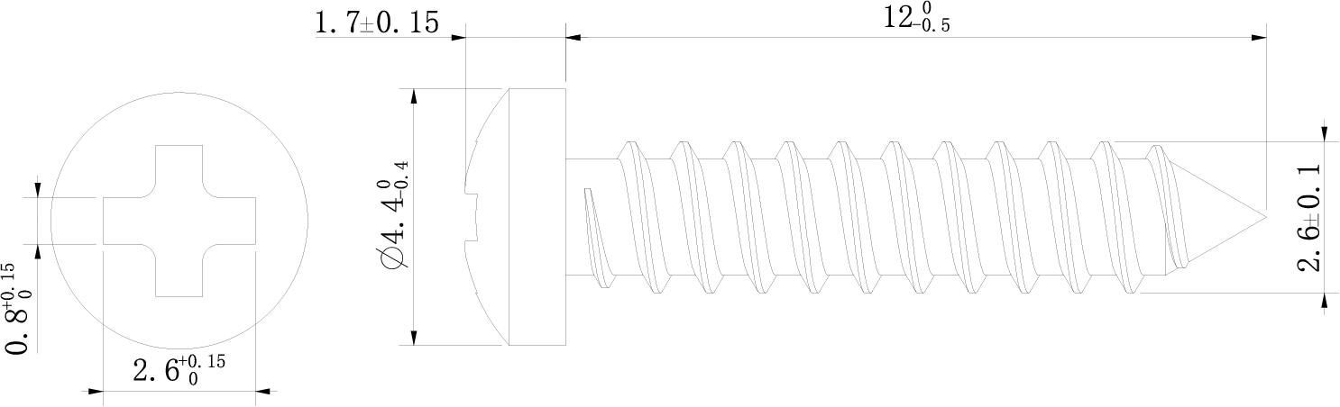 Displays the size of bracket screw
