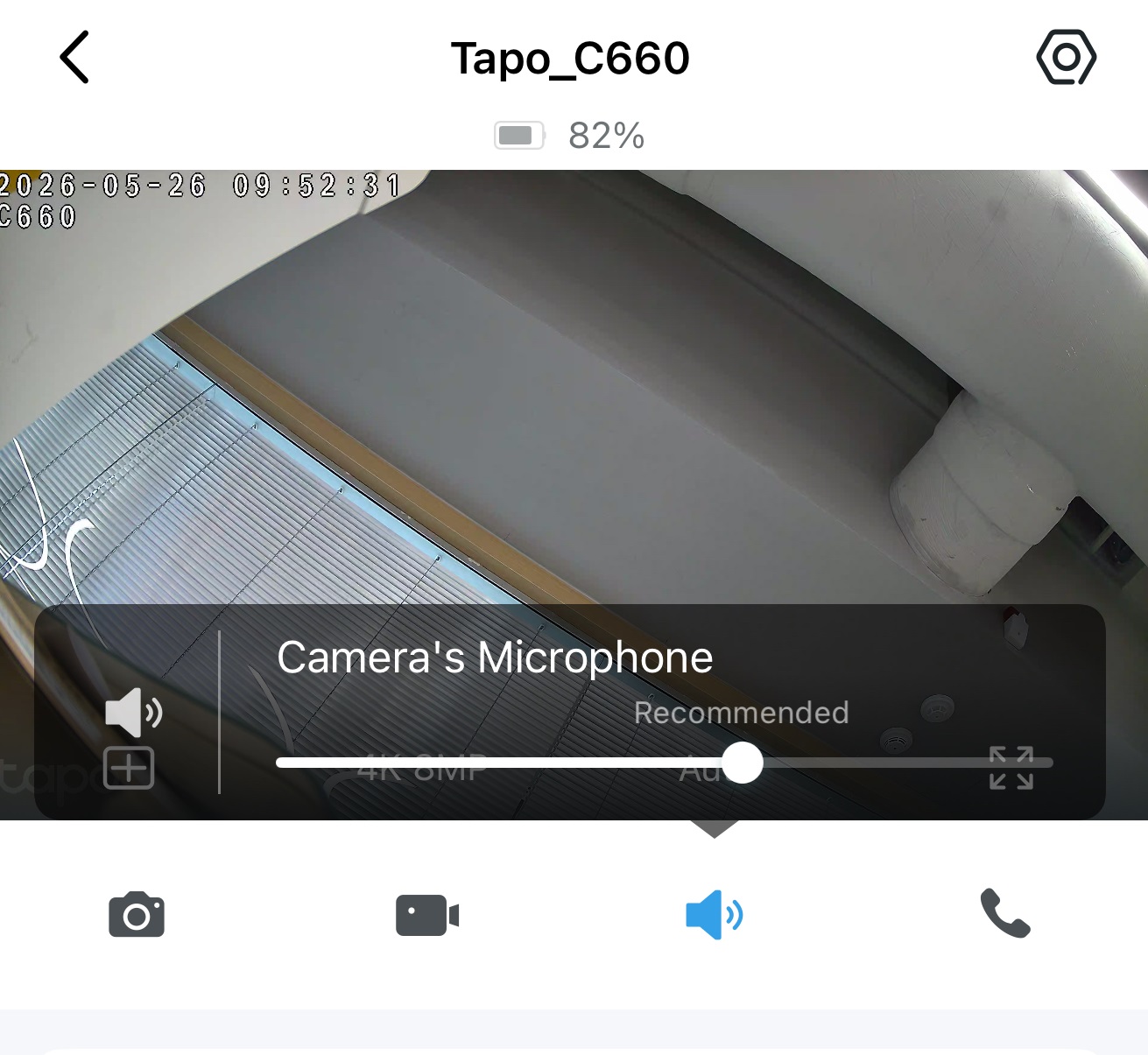 Adjust the camera's microphone volume