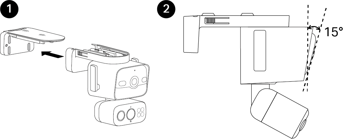 Displays how to secure the camera