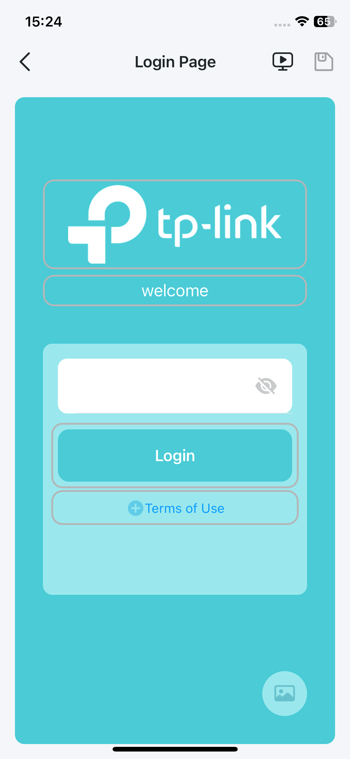 Login Page settings page