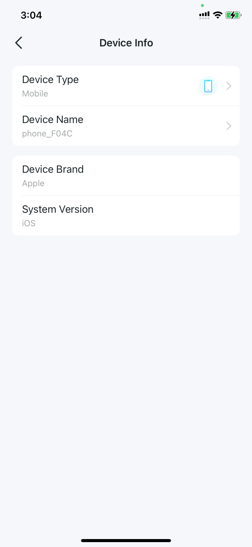 client information including device type, name, and more