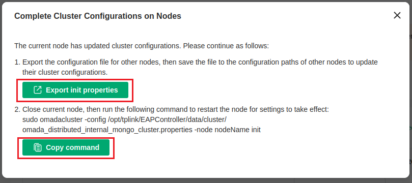 Complete Cluster Configurations on Nodes