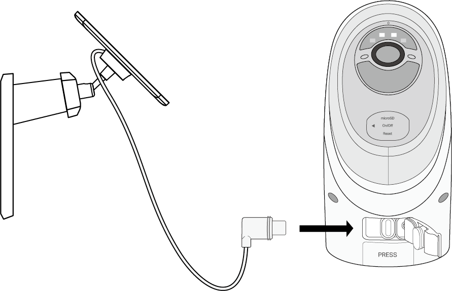 Displays how to directly connect the solar panel to the camera