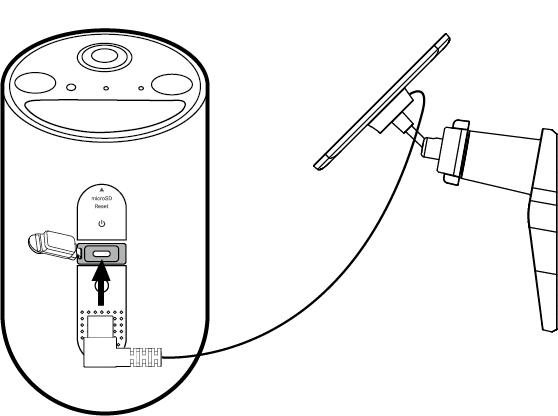 Connect the solar panel by inserting the connector into the charging port until snug