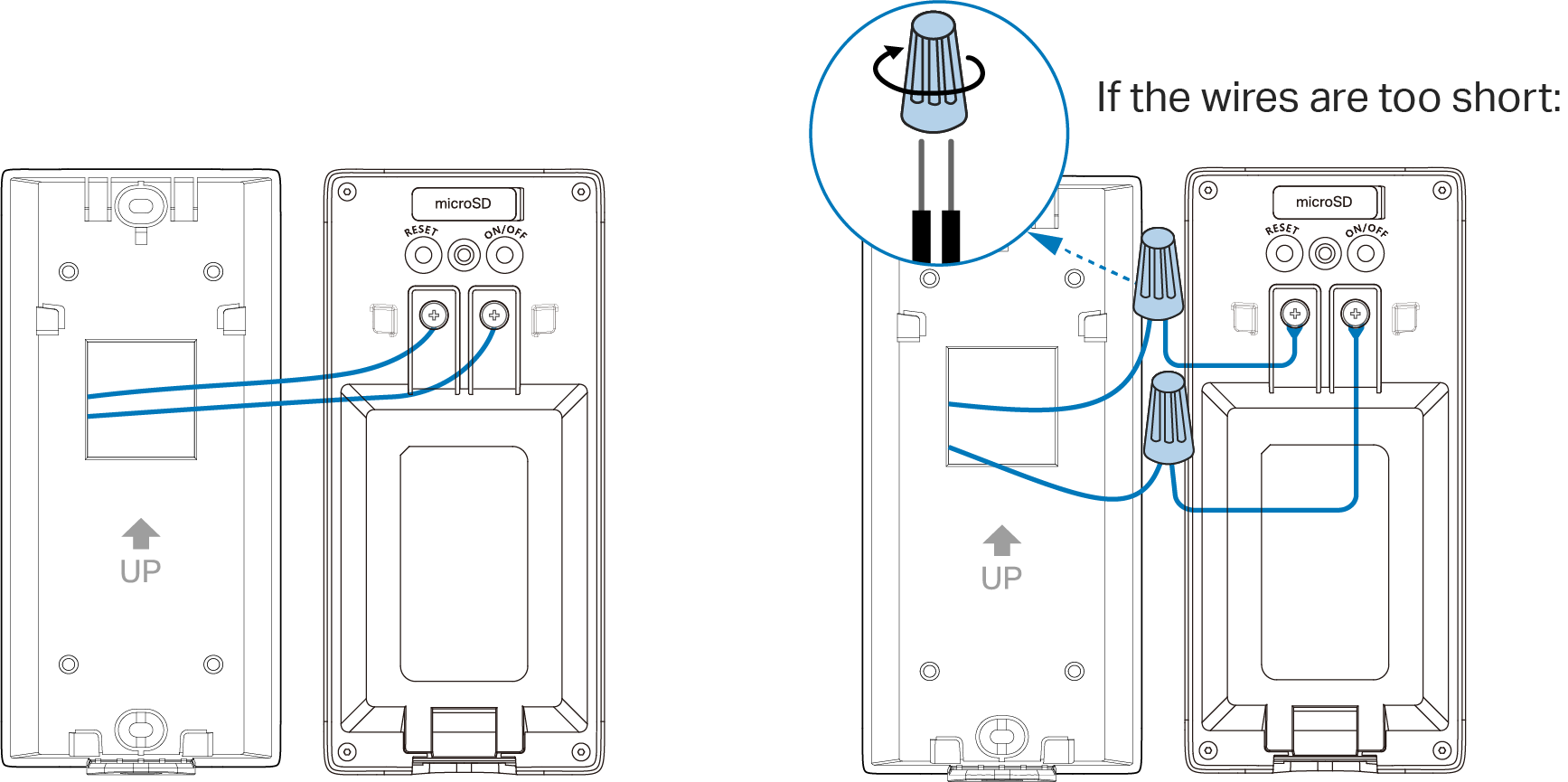 Connect the wires to the doorbell