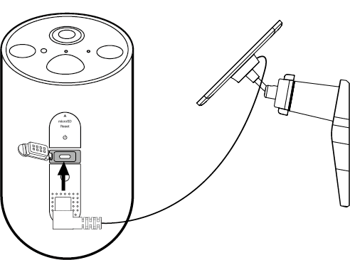 Connect the solar panel by inserting the connector into the charging port until snug.