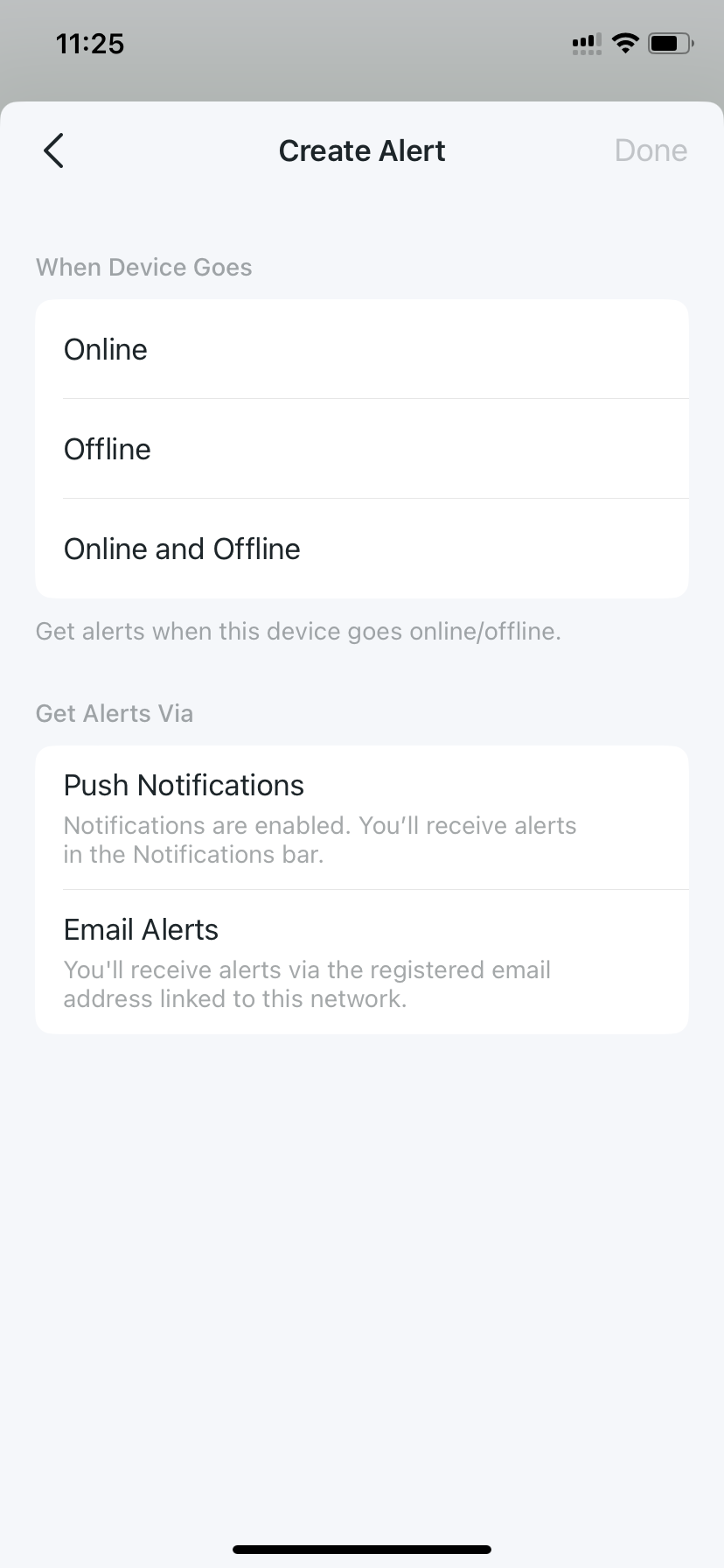 alert creating page