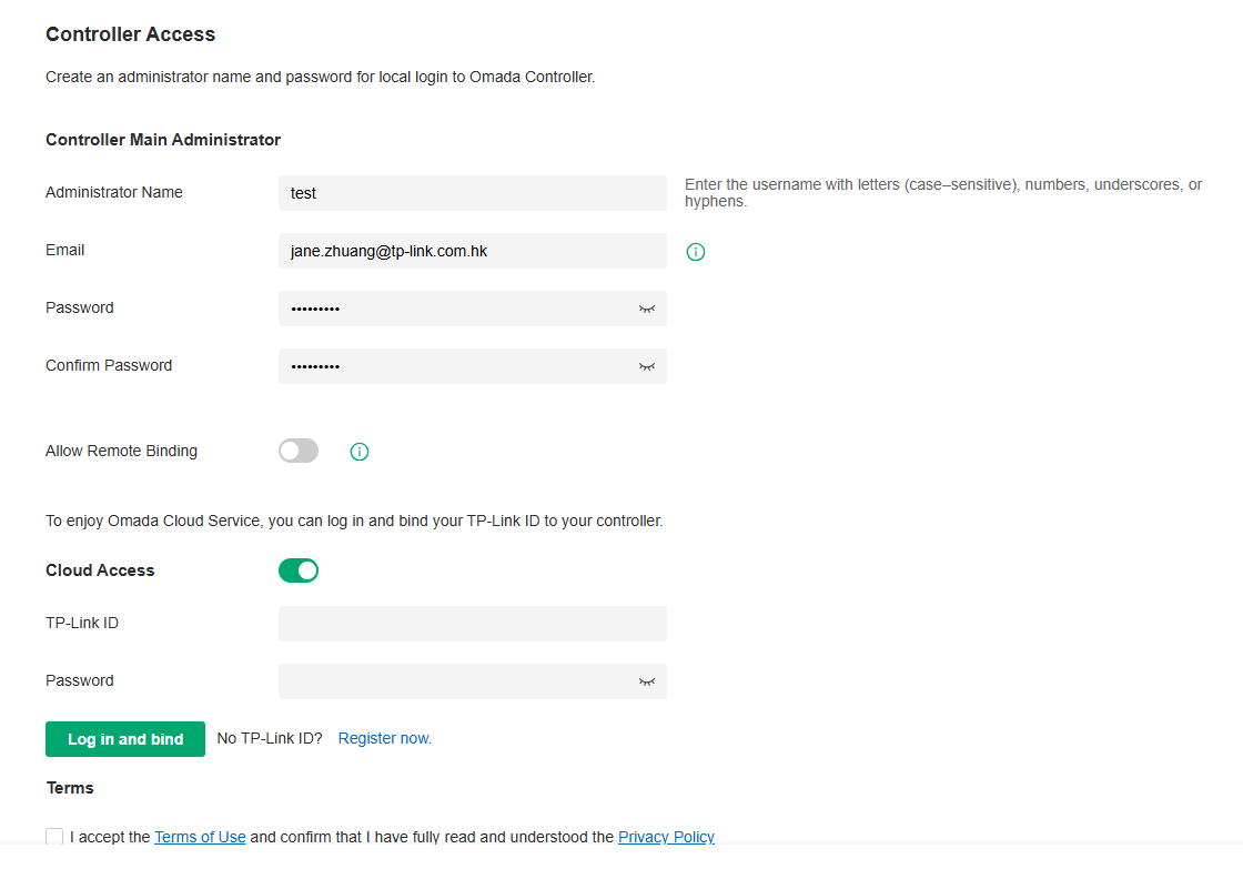 Set up Controller Access