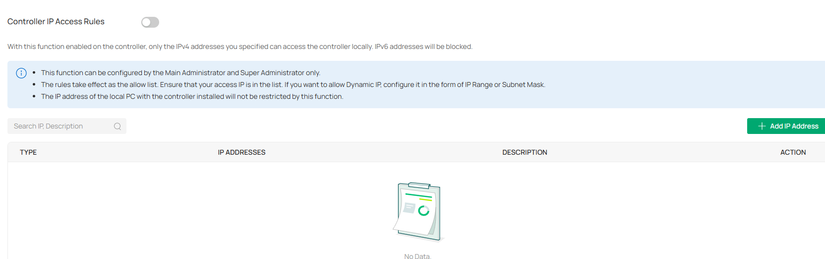 Controller IP Access Rules