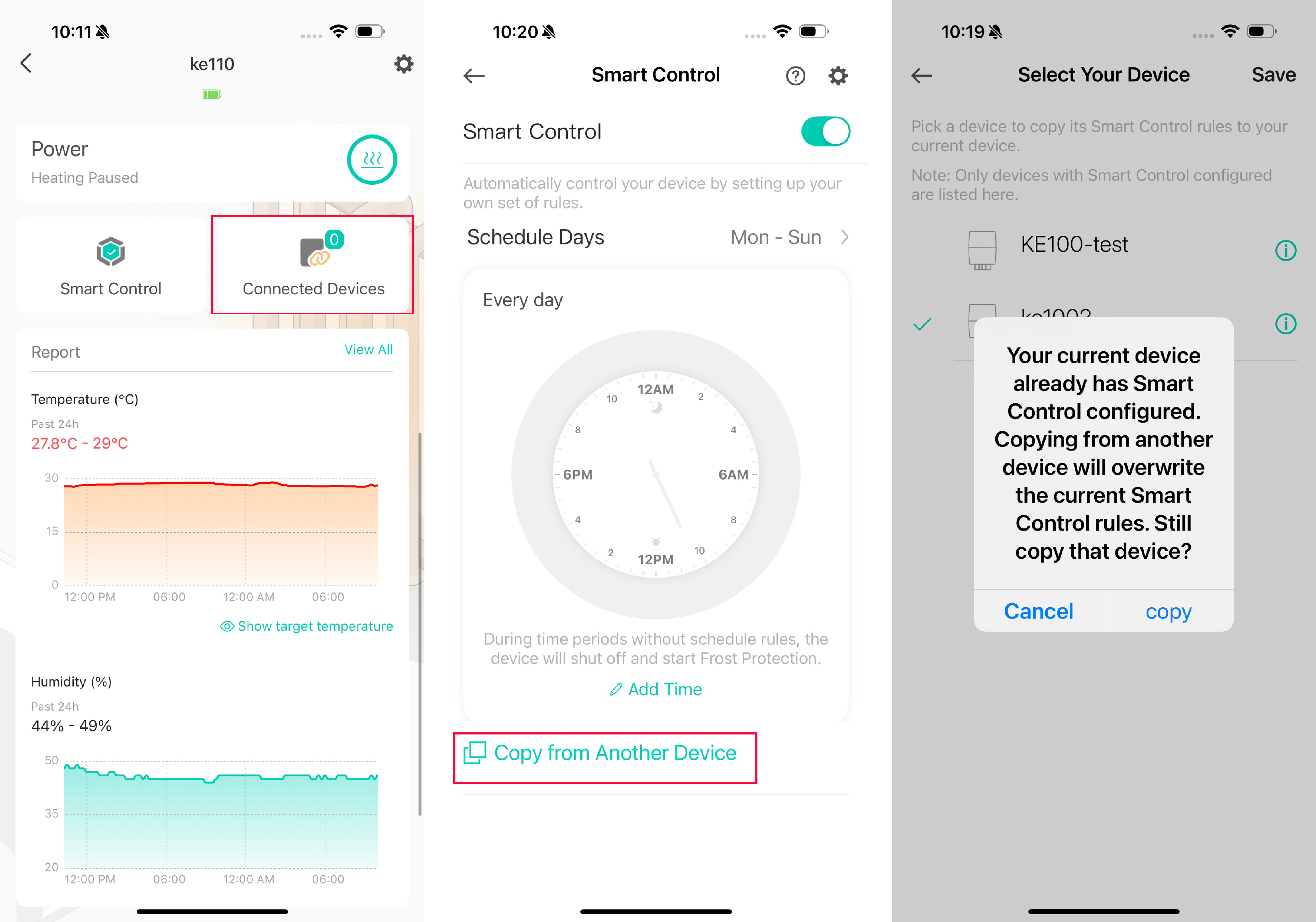 Copy Smart Control rules